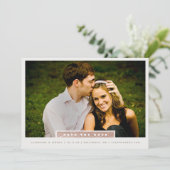 Einfache Rose Gold Block Foto Save the Date (Stehend Vorderseite)
