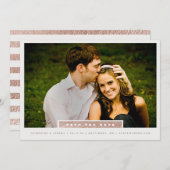 Einfache Rose Gold Block Foto Save the Date (Vorne/Hinten)