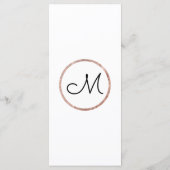 Einfache Rose Gold Blush Pink Pinselstrichprogramm Programm (Rückseite)