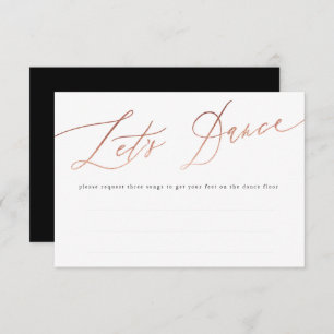 Einfache Rose Gold Calligraphie Let's Dance RSVP Karte