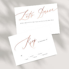 Einfache Rose Gold Calligraphie RSVP Karte