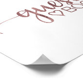 Einfache Rose Gold Calligraphy Gästebuchsignatur Poster (Ecke)