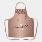 Einfache Rose Gold Erstklassige Mit Monogramm Schürze (Vorderseite)