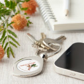 Einfache Rose Gold Floral Schlüsselanhänger (Seite)