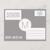 Einfache Rose Gold Frame Slate Grau UAWG Einladungspostkarte (Rückseite)