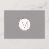 Einfache Rose Gold Frame Slate Graue Geschenkregis Begleitkarte (Rückseite)