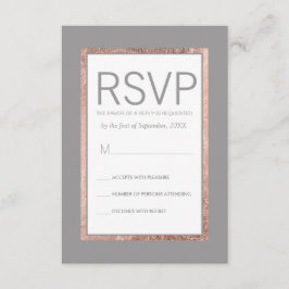 Einfache Rose Gold geflochtene Slate Gray RSVP Kar