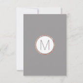 Einfache Rose Gold geflochtene Slate Gray RSVP Kar Karte (Rückseite)
