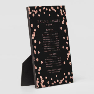Einfache Rose Gold Glitzer Confetti Preis Menü Sch Fotoplatte