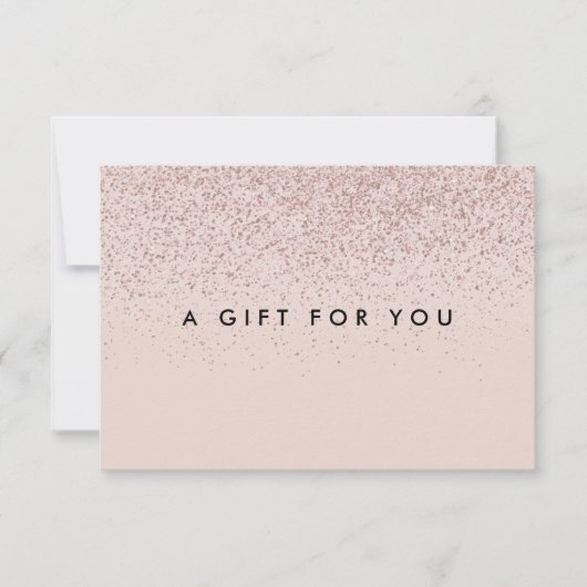 Einfache Rose Gold Glitzer Geschenkgutschein (Vorderseite)