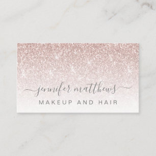 Einfache Rose Gold Glitzer Makeup Artist Hair Salo Visitenkarte
