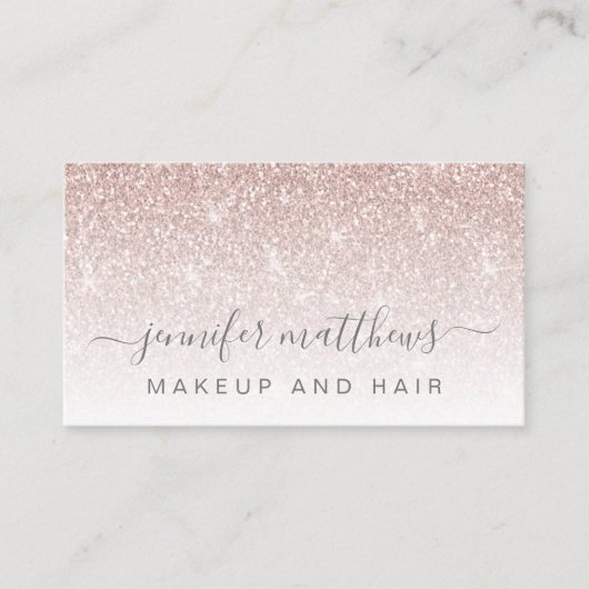Einfache Rose Gold Glitzer Makeup Artist Hair Salo Visitenkarte (Vorderseite)