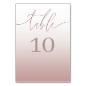 Einfache Rose Gold Gradient Wedding Tischnummer (Vorderseite)