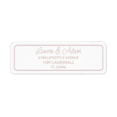 Einfache Rose Gold-Hochzeitrücksendeadresse (Vorne)
