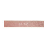 Einfache Rose Gold Imitats Glitzer Glam Date Hochz Einladungsbanderole (Flach)