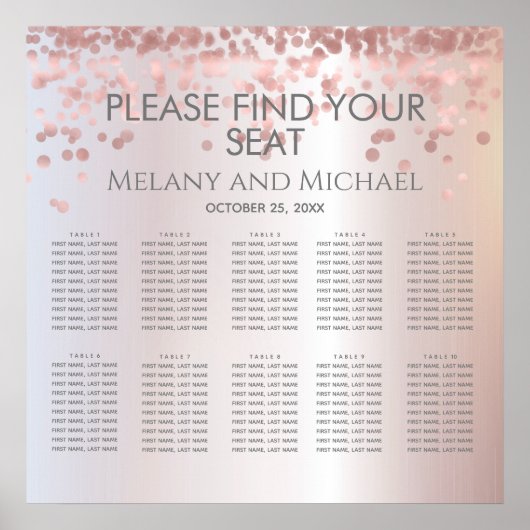 Einfache Rose Gold Konfetti Metallic elegant Poster (Vorne)