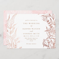 Einfache Rose Gold Kupfer Elegante Blumenhochzeit