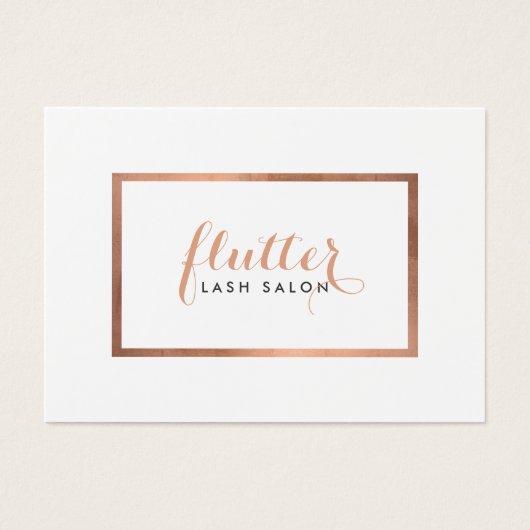 Einfache Rose Gold Lash Salon Logo Aftercare Card (Vorderseite)