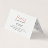 Einfache Rose Gold Lash Salon Logo Aftercare Card Visitenkarten (Rückseite)