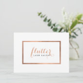 Einfache Rose Gold Lash Salon Logo Geschenkgutsche (Stehend Vorderseite)