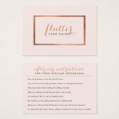 Einfache Rose Gold Lash Salon Logo Pink Aftercare (Vorne & Hinten)