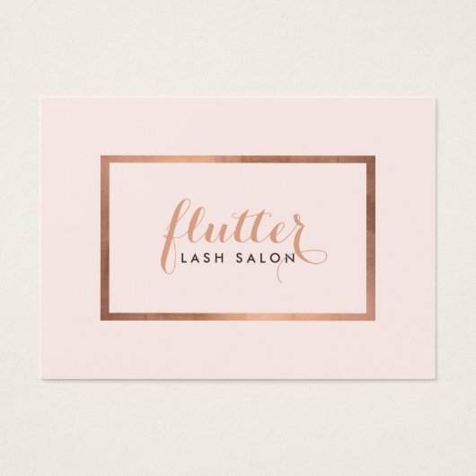 Einfache Rose Gold Lash Salon Logo Pink Aftercare (Vorderseite)