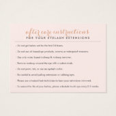 Einfache Rose Gold Lash Salon Logo Pink Aftercare (Rückseite)