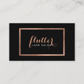 Einfache Rose Gold Lash Salon Logo Schwarz Visitenkarte (Vorderseite)