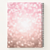 Einfache Rose Gold Lights Monogram Blush Notizblock (Rückseite)
