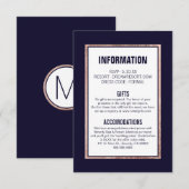 Einfache Rose Gold-Linde-Informationen der Marine Begleitkarte (Vorne/Hinten)