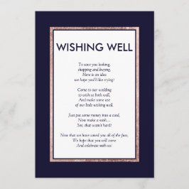 Einfache Rose Gold-Linde Marine wünschen gut Einladung