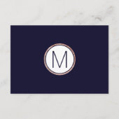 Einfache Rose Gold Lined Navy Blue Gift Registrier Begleitkarte (Rückseite)