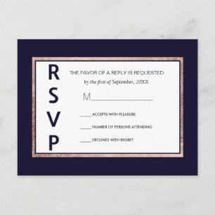 Einfache Rose Gold Lined Navy Blue UAWG Postkarten