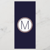 Einfache Rose Gold Lined Navy Blue Wedding Menükarte (Rückseite)