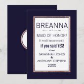 Einfache Rose Gold-Lined-Trauzeugin Einladung (Vorne/Hinten)