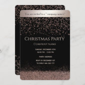 Einfache Rose Gold Luxus Unternehmen Weihnachten P Einladung (Vorne/Hinten)