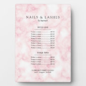 Einfache Rose Gold Marmor Preis Menü Fotoplatte (Vorderseite)