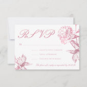 Einfache Rose Gold Moderne Blumenhochzeit RSVP (Vorderseite)