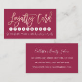 Einfache Rose Gold Moderne Typografie Dunkelrosa Treuekarte (Vorne/Hinten)