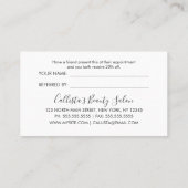 Einfache Rose Gold Moderne Typografie Weiß Schwarz Empfehlungskarte (Rückseite)