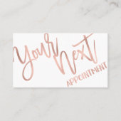 Einfache Rose Gold Moderne Typografie Weiß Schwarz Terminkarte (Vorderseite)