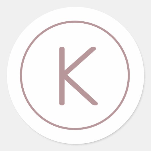 einfache Rose Gold-Monogramm-Umschlag Aufkleber (Vorderseite)