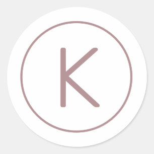 einfache Rose Gold-Monogramm-Umschlag Aufkleber