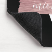 Einfache Rose Gold Paint Classy Monogram Black Mousepad (Ecke)