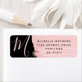 Einfache Rose Gold Paint Monogram Business Black (Insitu)