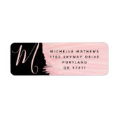 Einfache Rose Gold Paint Monogram Business Black (Vorne)