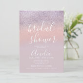 Einfache Rose Gold Pink Brautparty Glitzer Einladung (Stehend Vorderseite)