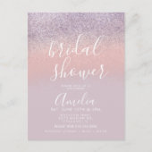 Einfache Rose Gold Pink Brautparty Glitzer Postkarte (Vorderseite)