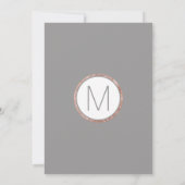 Einfache Rose Gold Rahmen Slate Gray Wedding Einladung (Rückseite)