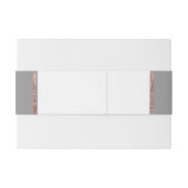 Einfache Rose Gold Rahmen Slate Gray Wedding Einladungsbanderole (Rückseitenbeispiel)